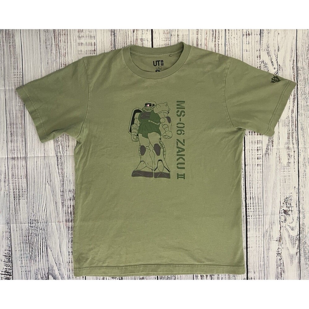 Uniqlo UT Gundam 40th Anniversary MS-06 Zaku II Graphic T Shirt Olive Green S